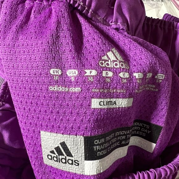 Adidas Climalite Shorts Women Small Purple Active Running Athletic Elastic Waist - Picture 10 of 10